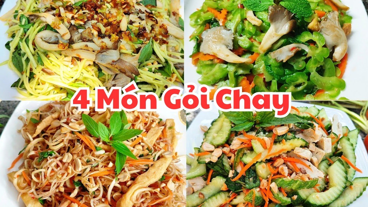 TỔNG HỢP 4 MÓN GỎI CHAY THANH MÁT, GIẢI NHIỆT CỰC NGON