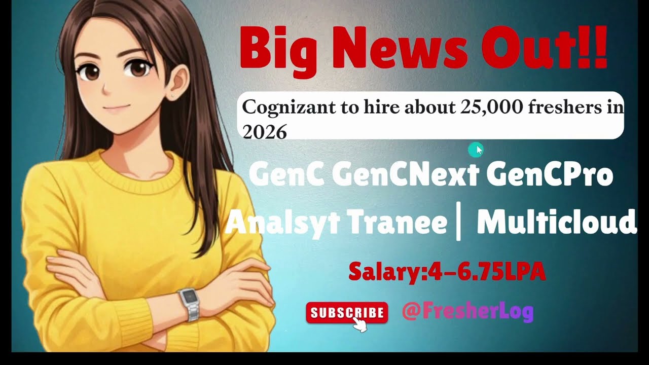 🔥Cognizant 25,000 Freshers Hiring | Breaking NEWS | GenC/Next/Pro | MultiCloud/Analyst Trainee