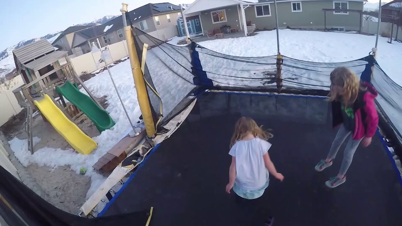 funny falls and r.c. car being bounced around on trampoline!