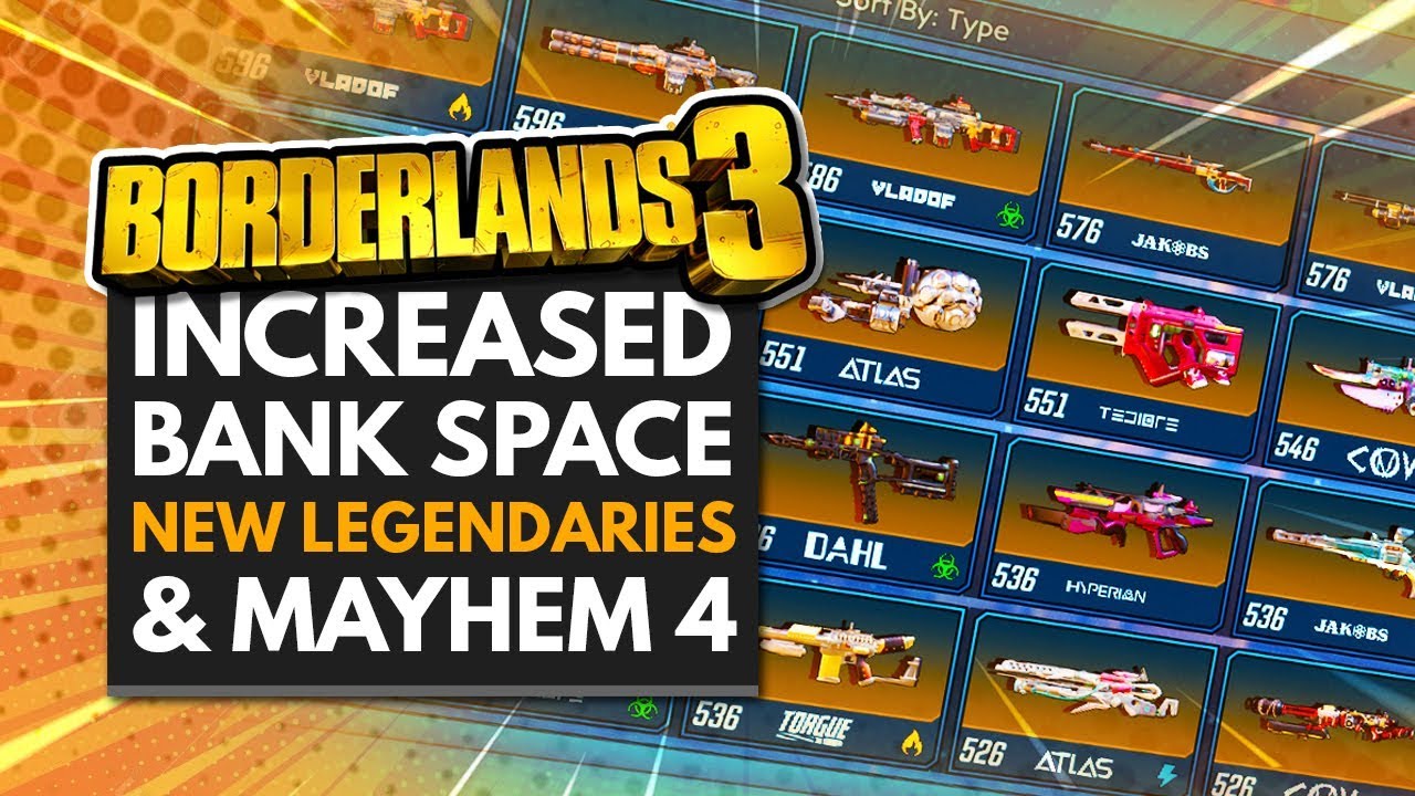 BORDERLANDS 3 | 100%+ More Bank Space, New Legendaries, Mayhem 4 & More!