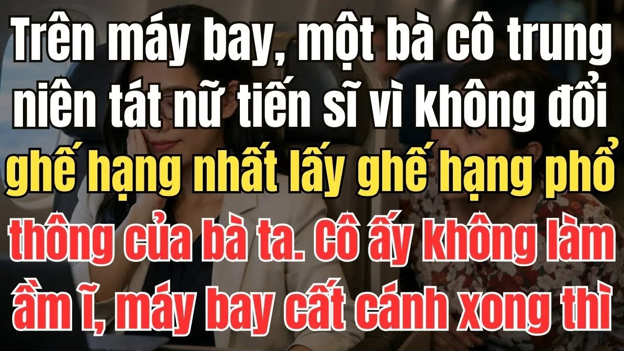 Trên máy bay, một bà cô trung niên tát nữ tiến sĩ vì không đổi chỗ hạng nhất lấy ghế hạng phổ thông