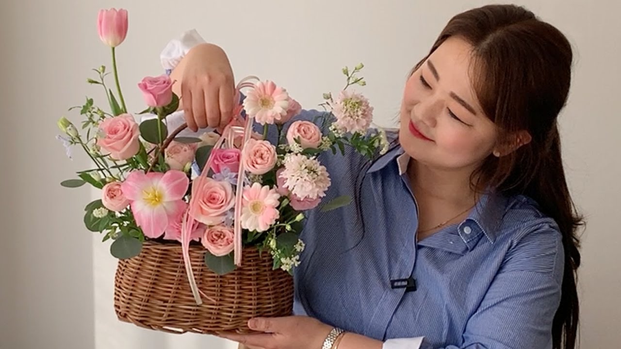 리듬감 있는 꽃바구니 만드는 방법!