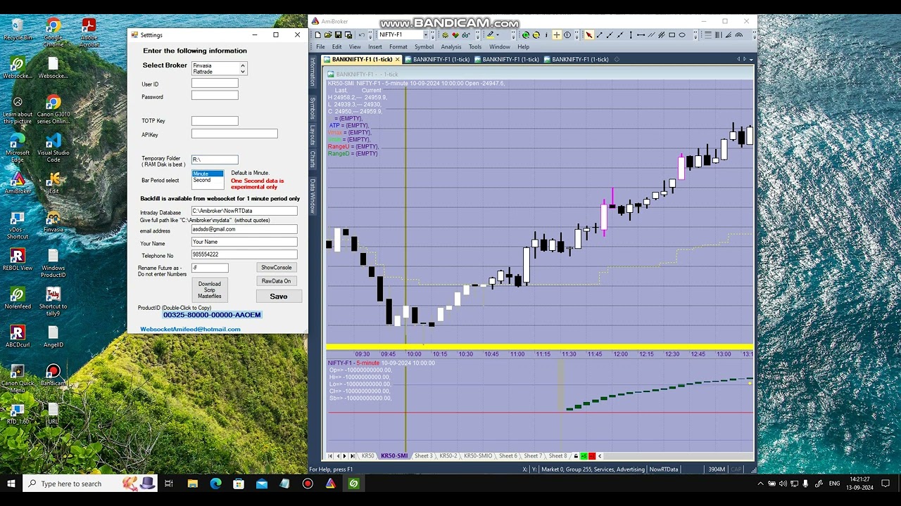 02 Data feed to Amibroker from Websocket - WebsocketAmifeed Settings General