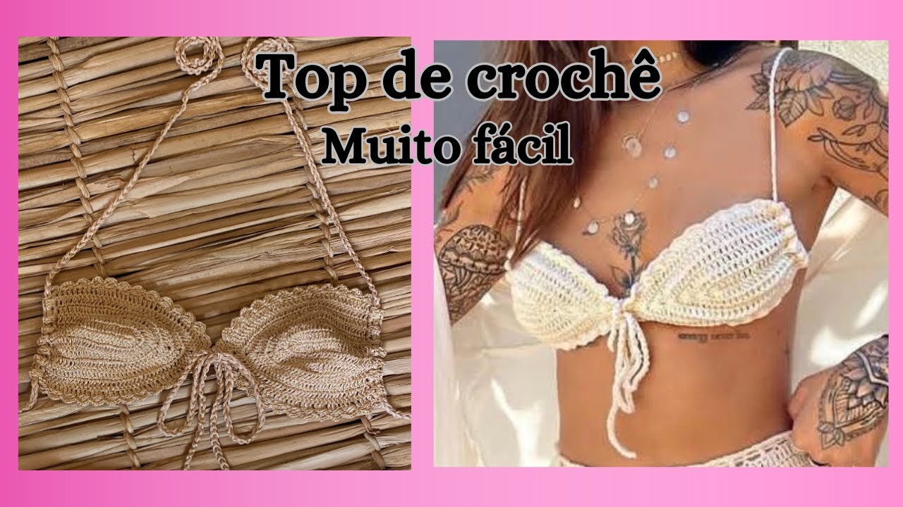 Top de crochê/ cropped de crochê/ passo a passo muito fácil/ versão destro @summercroche