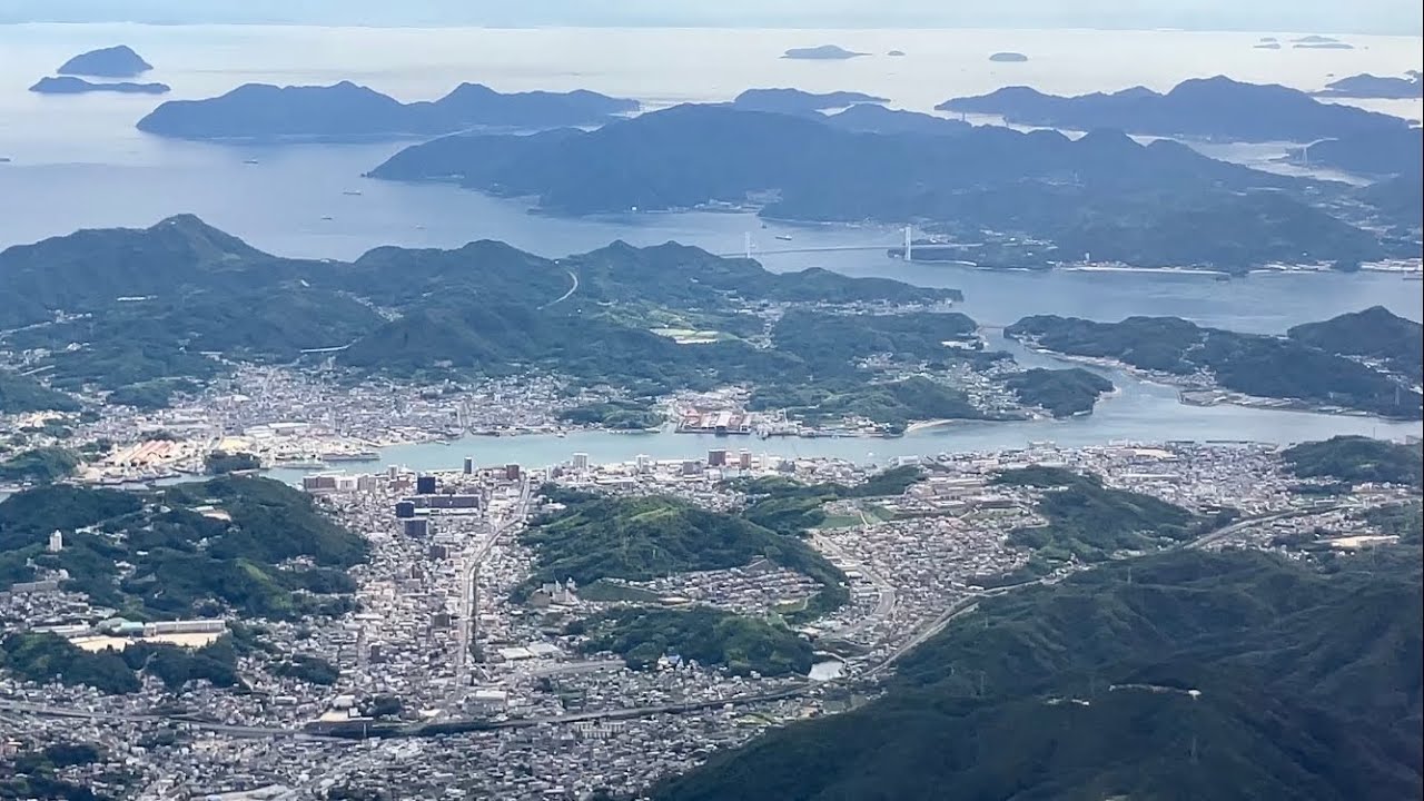 ANA 広島空港への着陸 (尾道・三原を眺めながら)