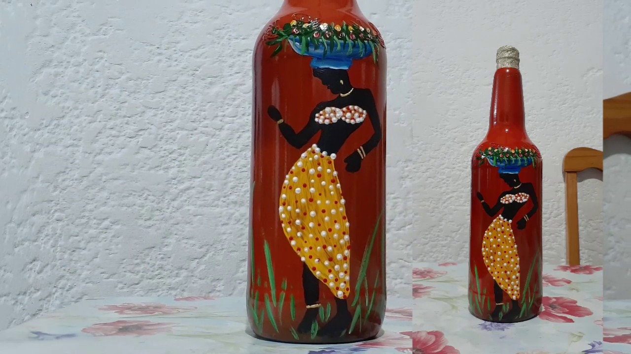 Africana pintada en botella