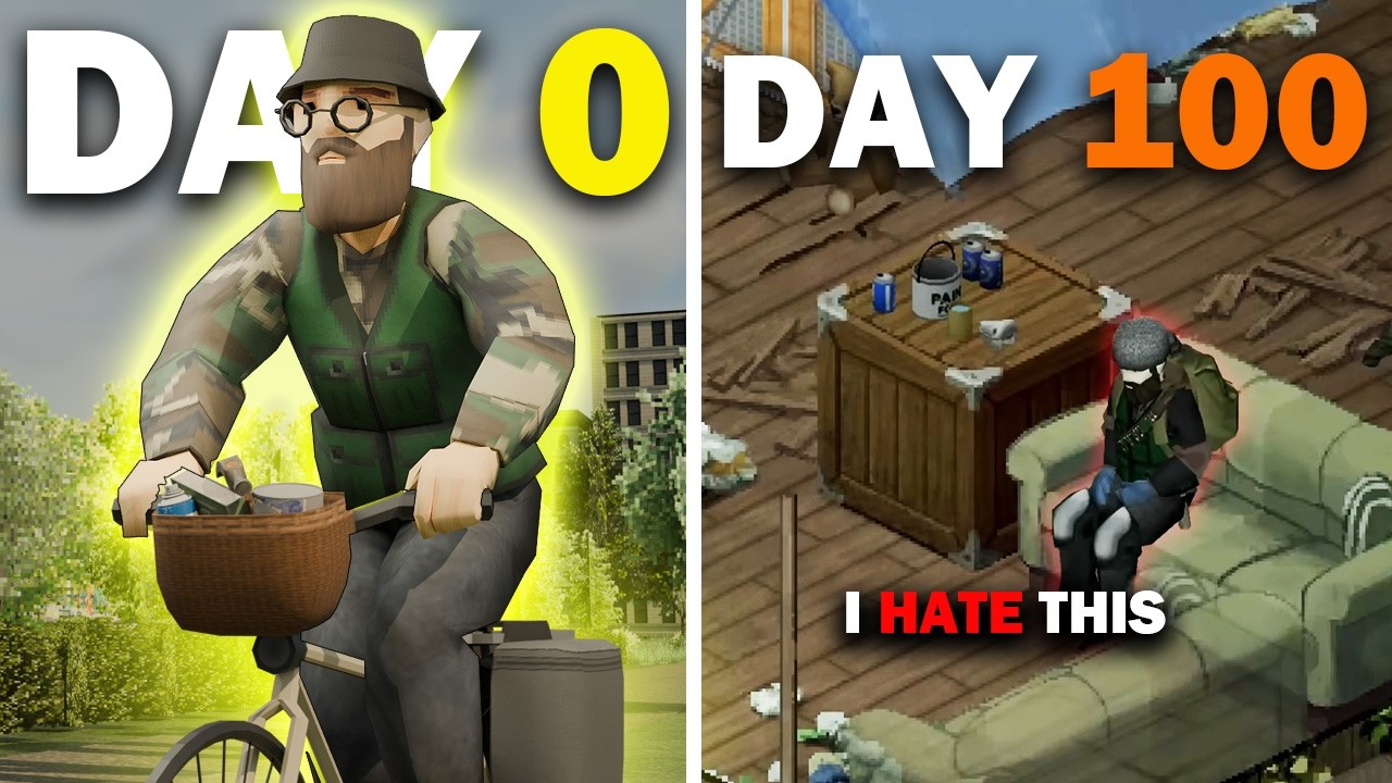 100 Days Living On A Bicycle - Project Zomboid Movie