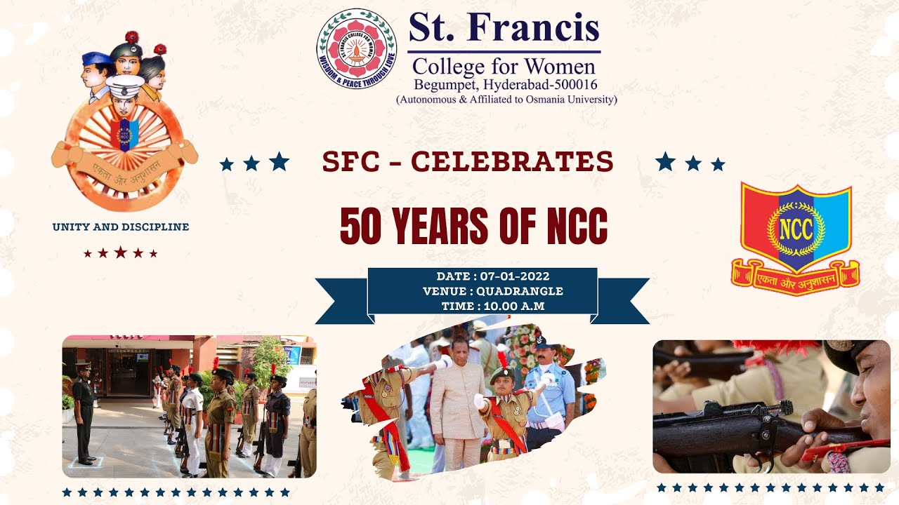 NCC Golden Jubilee Celebrations : 07-01-2022 || St. Francis College for Women | SFC