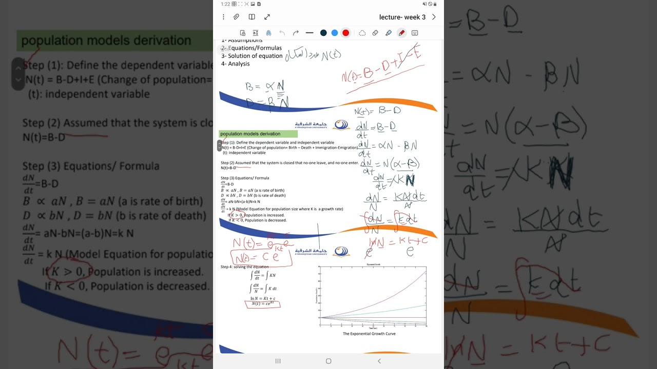 Population model (exponential growth) #math 