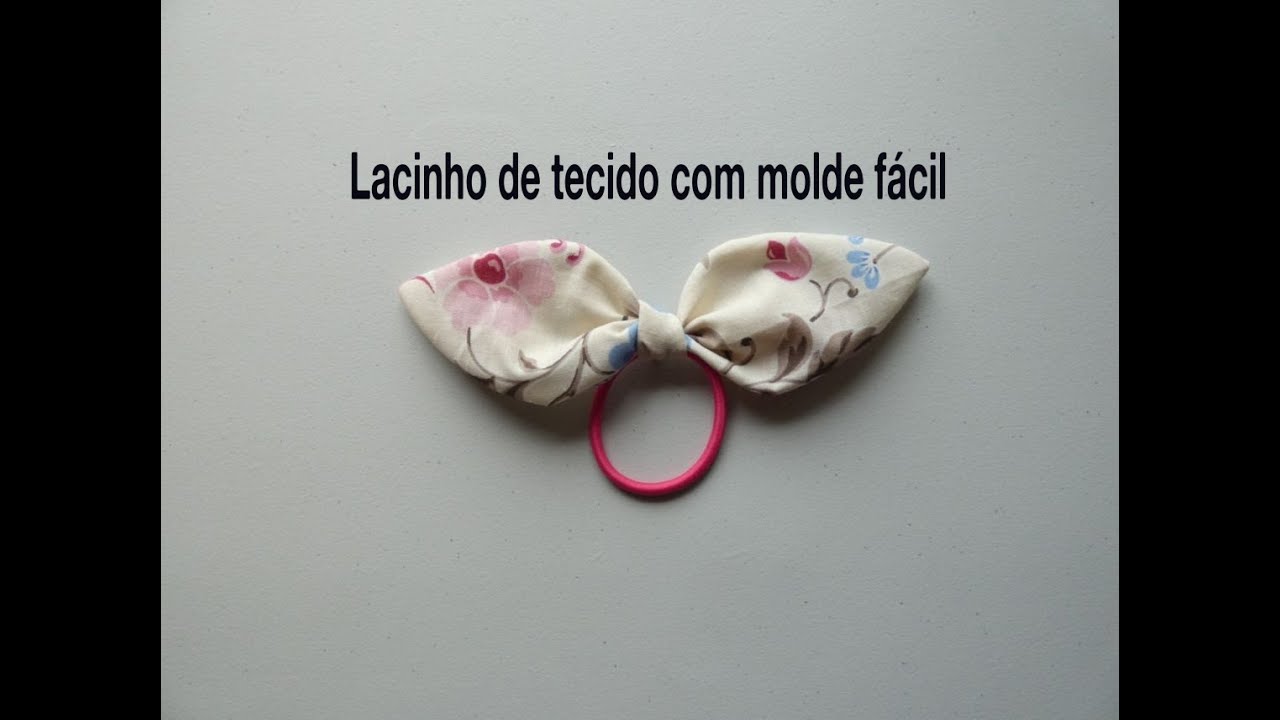 Lacinho de tecido para elásticos e xuxinhas de cabelo com molde diy pap