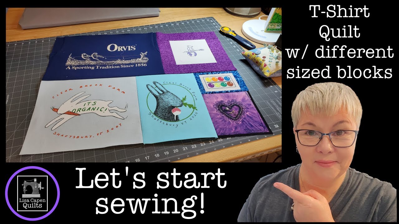 T-Shirt Quilt w/ Different Sized Blocks - Let's start sewing this top together!