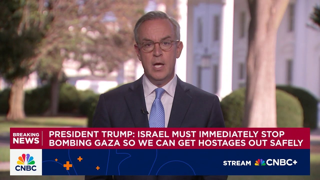Trump urges Israel to halt bombing of Gaza after Hamas statement