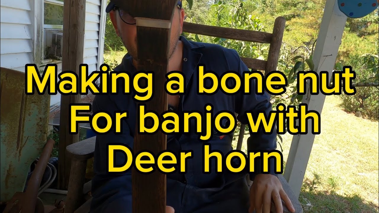 Making a bone nut for banjo with deer horn using only hand tools