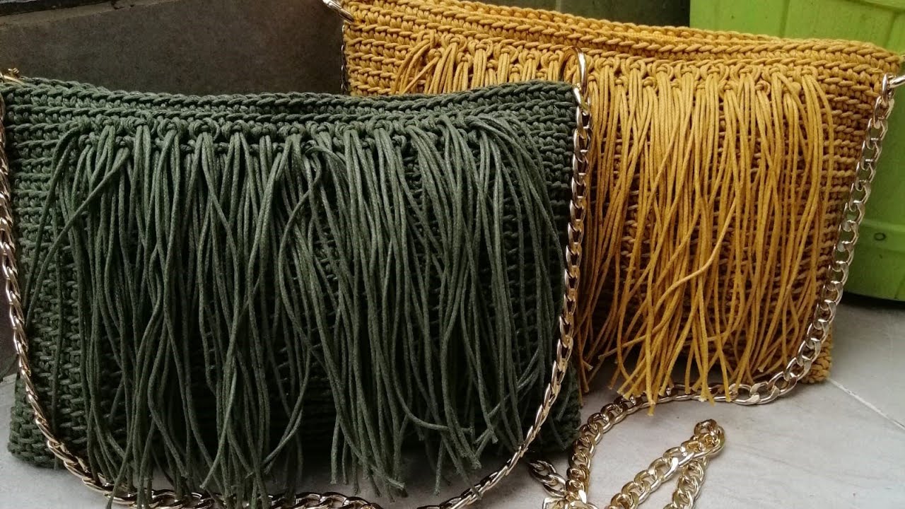 Püsküllü Mum İp Clutch