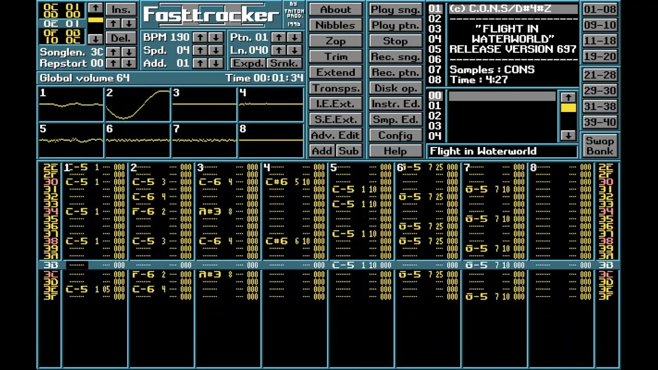 Flight in Waterworld by CONS (FastTracker 2)