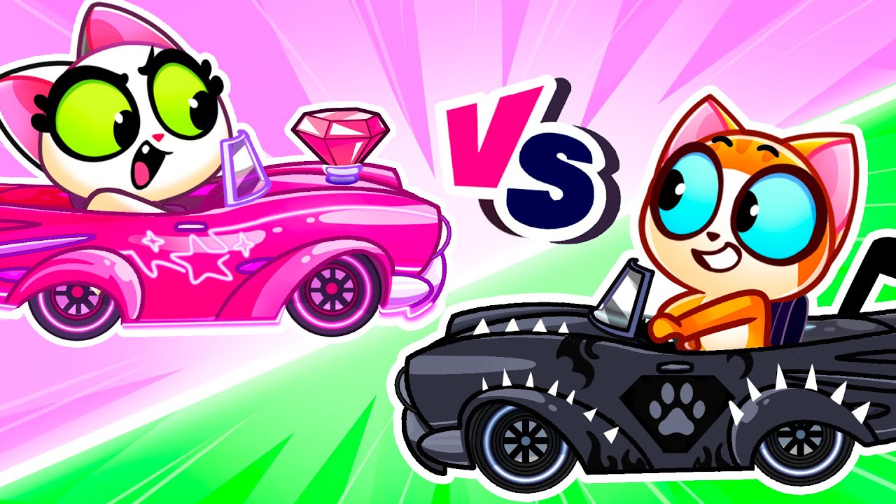 Who Fix It Fast? 🔧 Pink VS Black Car 🚗 Repair Rescue Team | Car Garage Adventure for Kids