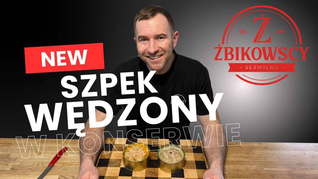Szpek wędzony z przyprawami w konserwie.
