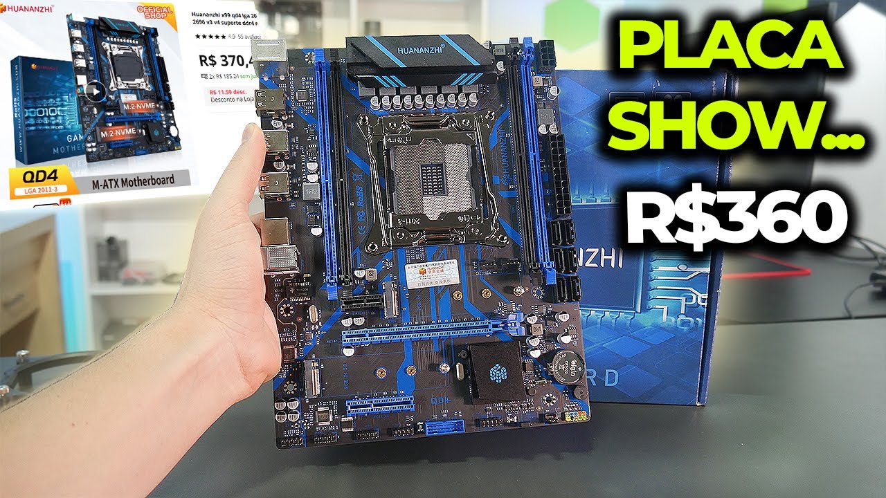 PLACA MÃE BARATA PRA XEON! X99 QD4 DO ALIEXPRESS POR R$360, GOSTEI MUITO DESSA PLACA...