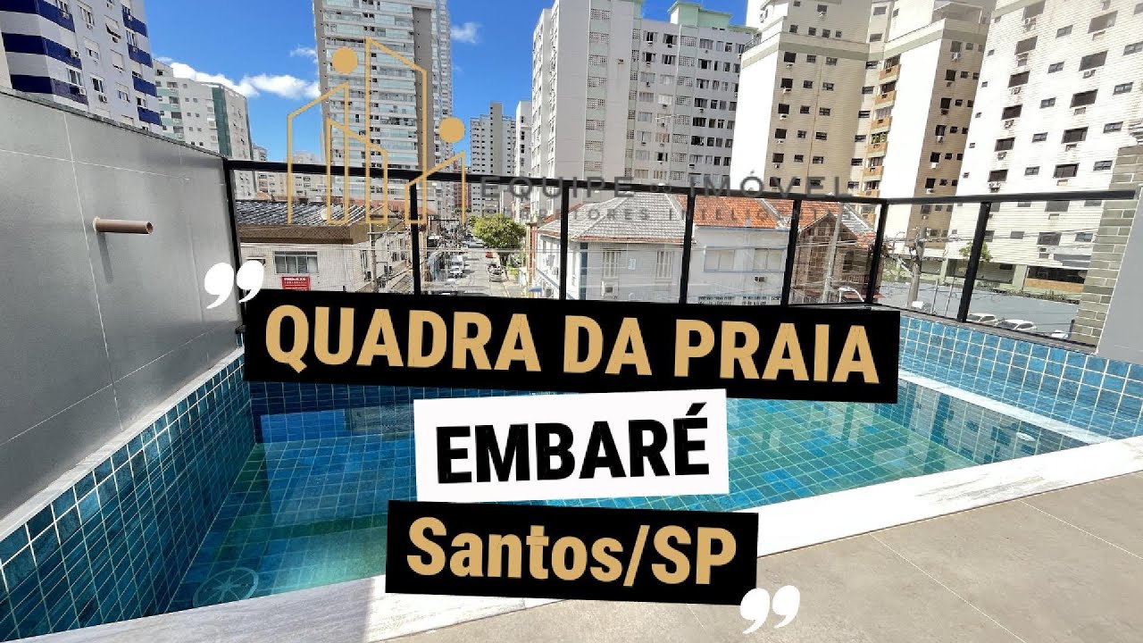 Casa com PISCINA na QUADRA da PRAIA do EMBARÉ em SANTOS/SP - Ref. 148017