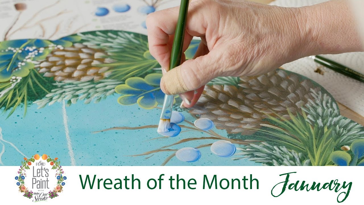 Let's Paint - Donna Dewberry Wreath of the Month - January Winter Wreath