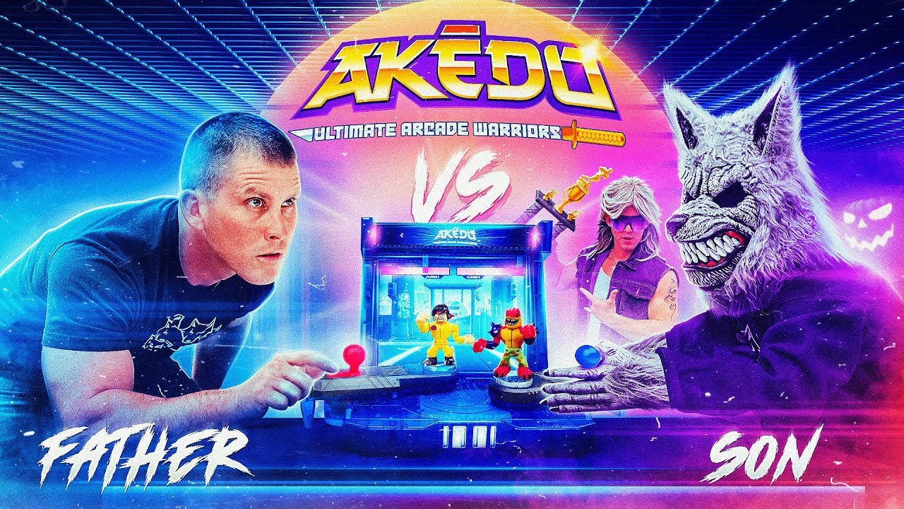 Father Vs Son Akedo Ultimate Arcade Warriors Challenge! Extreme Werewolf Transformation!
