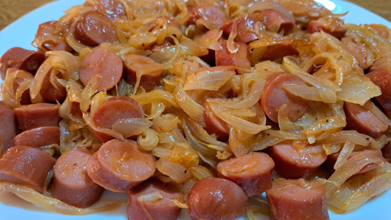 Wurstel con cipolla...per panini alla piastra.