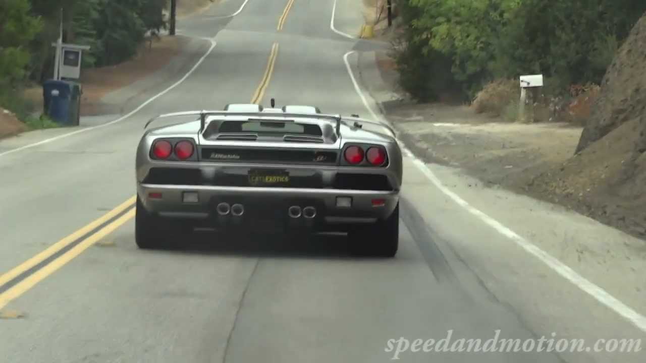 Lamborghini Diablo SV cruising on Mulholland Highway