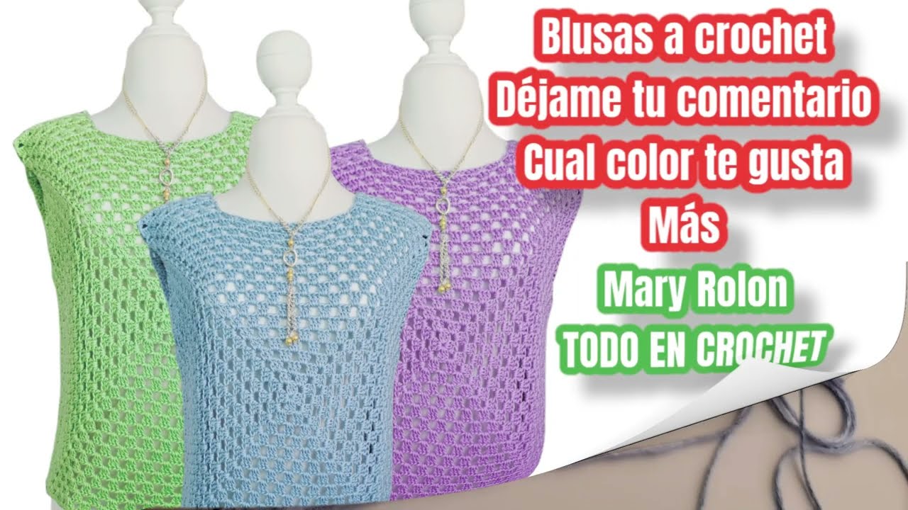 📌📌HERMOSA Y FACIL DE TEJER NUEVA BLUSA A CROCHET PASO A PASO | Mari Rolon
