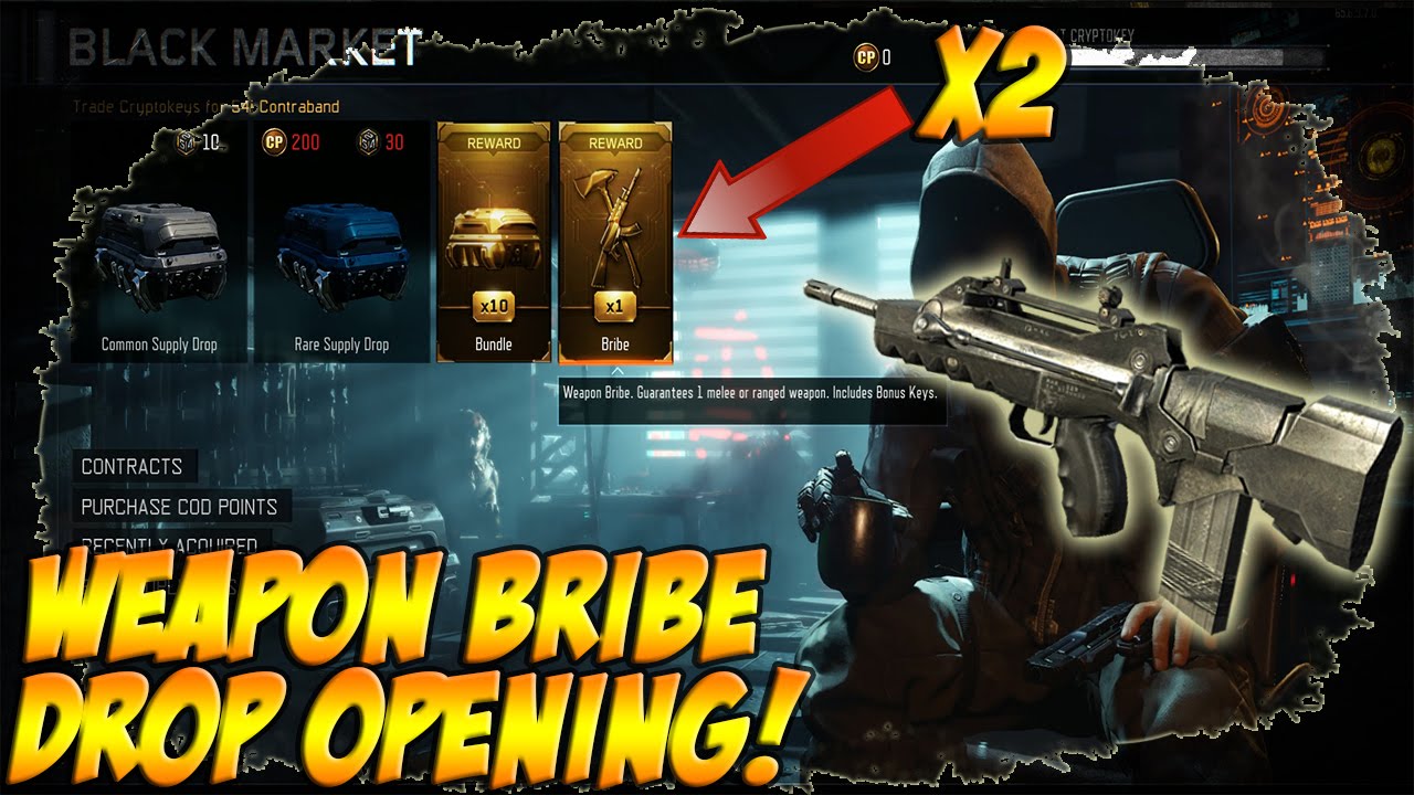 2 WEAPON BRIBES Supply Drop Opening Black Ops 3