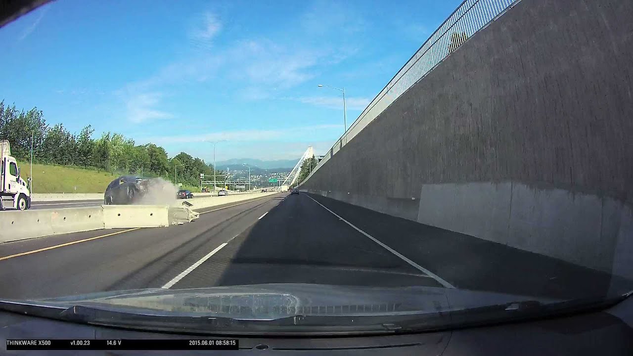 Crash on BC Highway 1 filmed on Dash Cam