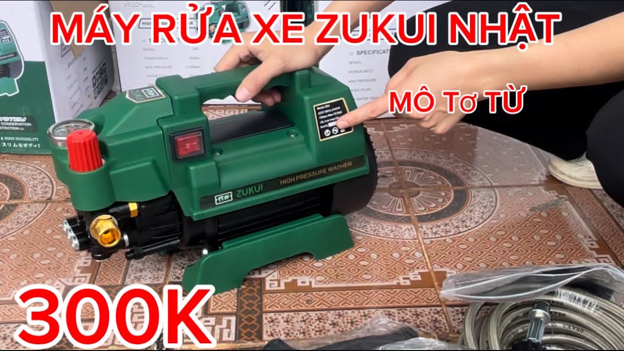 💥💥MÁY RỬA XE ZUKUI NHẬT Z60 MÔ TƠ TỪ ,TỰ ĐỘNG NGẮT,MÁY XỊT CỰC MẠNH LẠI AN TOÀN.HỖ TRỢ THÊM DÂY 300K
