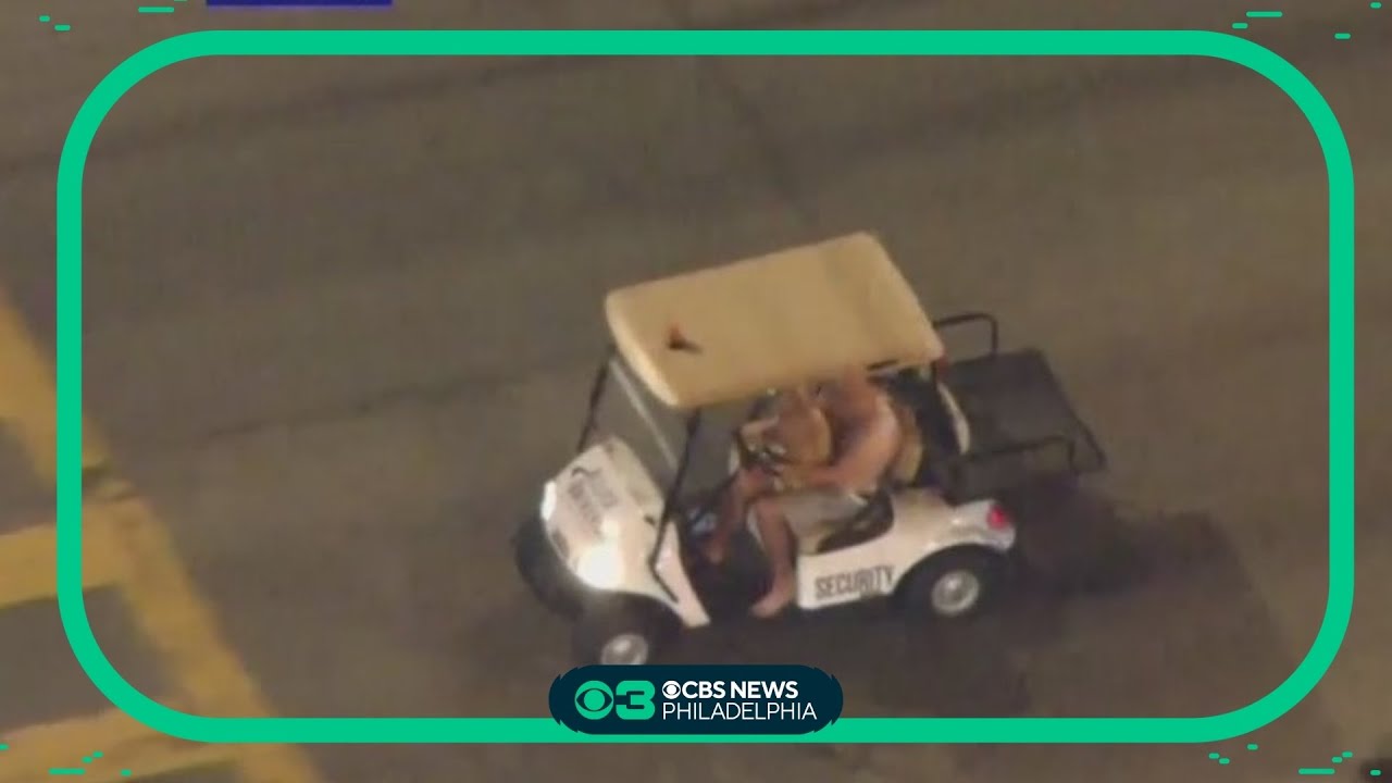 Low-speed police chase as man tries to get away in golf cart