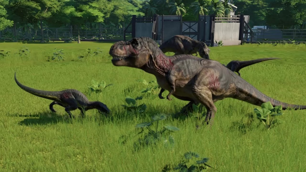 4 Indoraptor VS 4 T-Rex Update 1.6 - Jurassic World Evolution