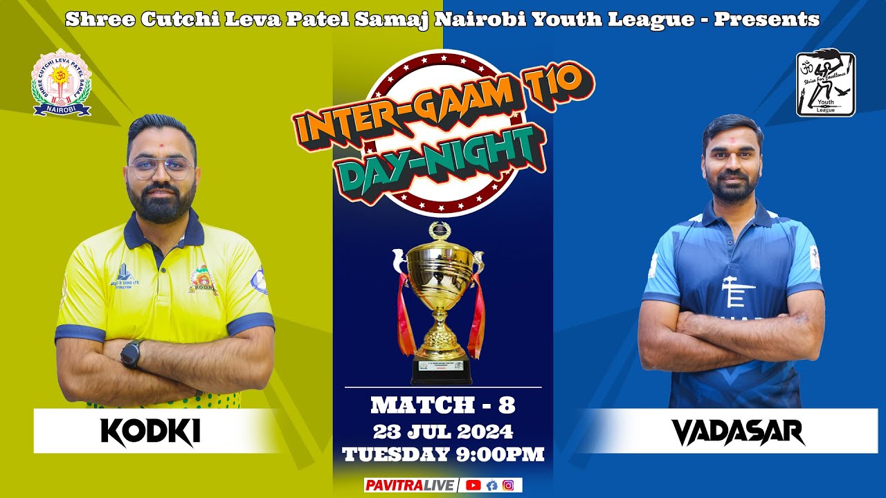 🔴LIVE CRICKET : GAME 8 - KODKI V/S VADASAR || INTER-GAAM T10 SCLPS NAIROBI-KENYA