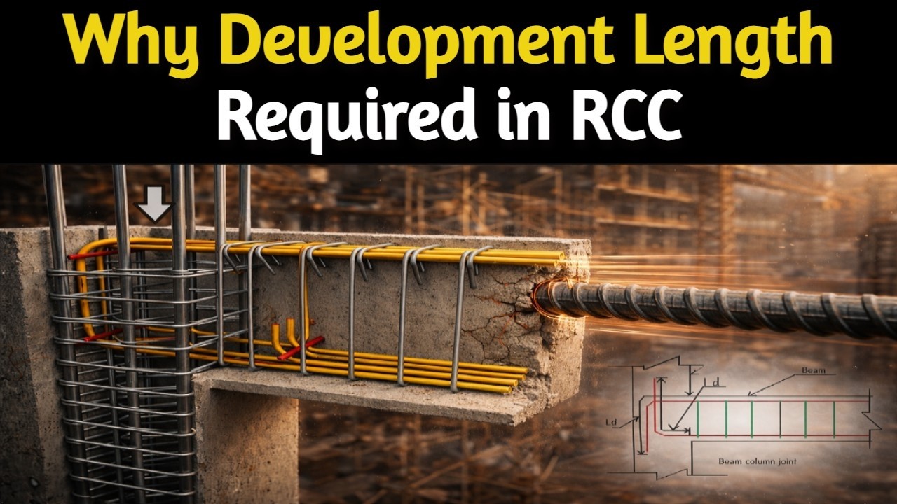 Why Development Length (LD) Required in RCC Structure Beam Column Slab | Development Length in Hindi