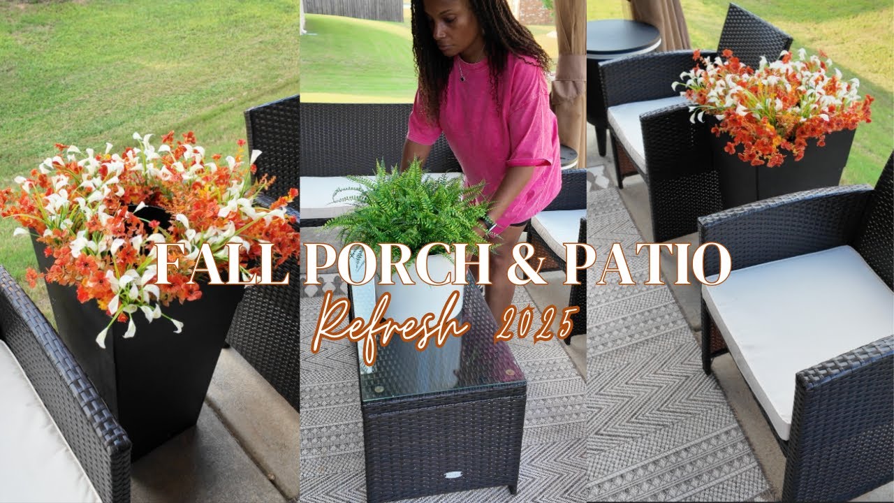 HOUSE TO HOME | FALL PORCH & BACK YARD PATIO MAKEOVER \ DECORATING FOR FALL + PUMPKIN PATCH UPDATE 🍂
