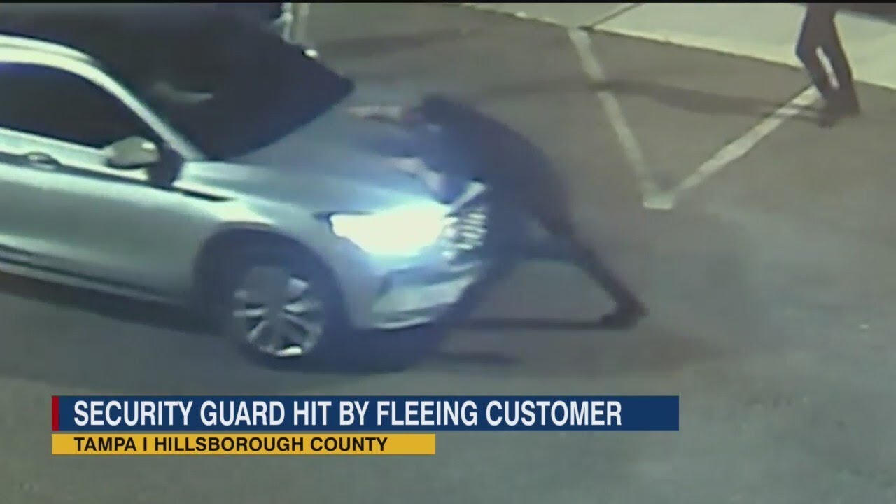 Tampa security guard hit by fleeing customer who didn't want to pay tab