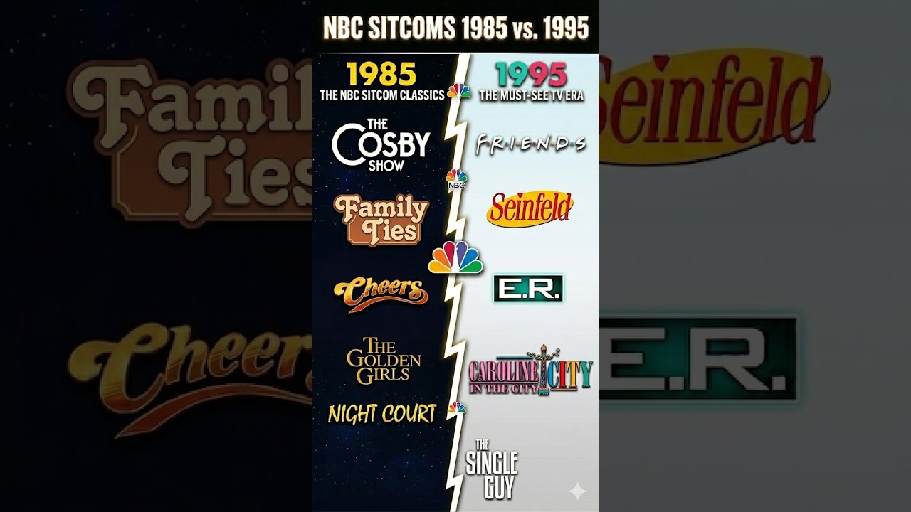 Ситкомы NBC 1985 и 1995 годов: как изменилось телевидение за одно десятилетие.