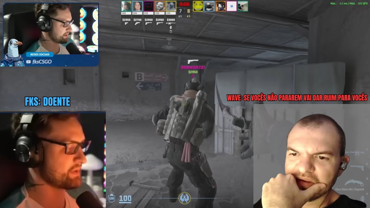 TRETA ENVOLVENDO O WAVE IGL DURANTE A FACEIT STREAMER LEAGUE - ft. BRN, FKS, GOIAMO E FLPNZ