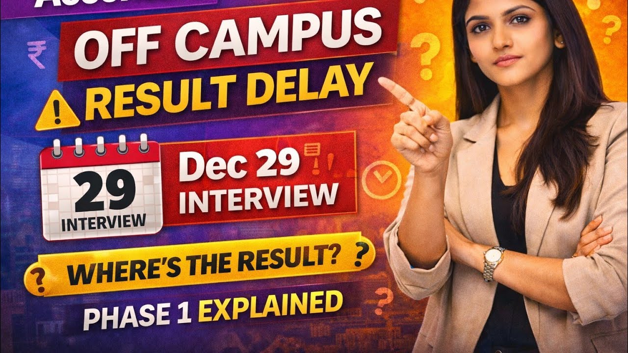 Accenture Off Campus Result Update | 29 Dec Phase 1 Interview | Result Delay Explained 2026