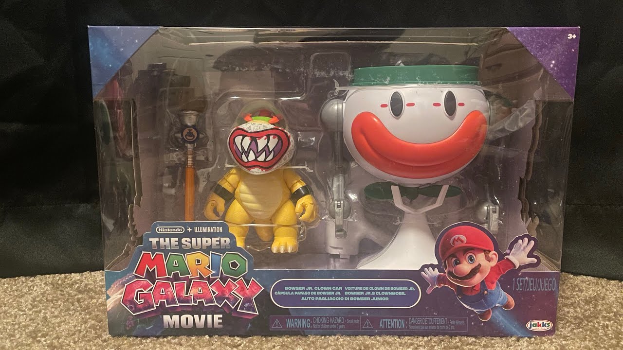 The Super Mario Galaxy Movie Bowser Jr. With Clown Car 5” Inch Figure Unboxing!