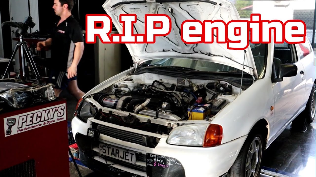 Huge turbo 4efte on dyno with new intake (Nicks Starlet)