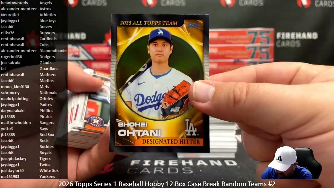 2/22/2026 2026 Topps Series 1 Baseball Hobby 12 Box Case Break Random Teams #2