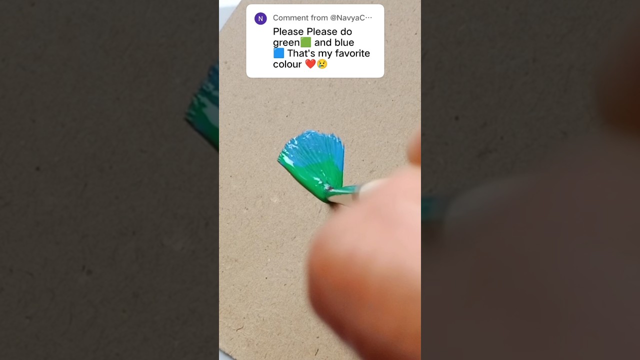 satisfying 💚💙🖌️#shorts #shortvideo #relaxing #acrylicpainting #magic #art