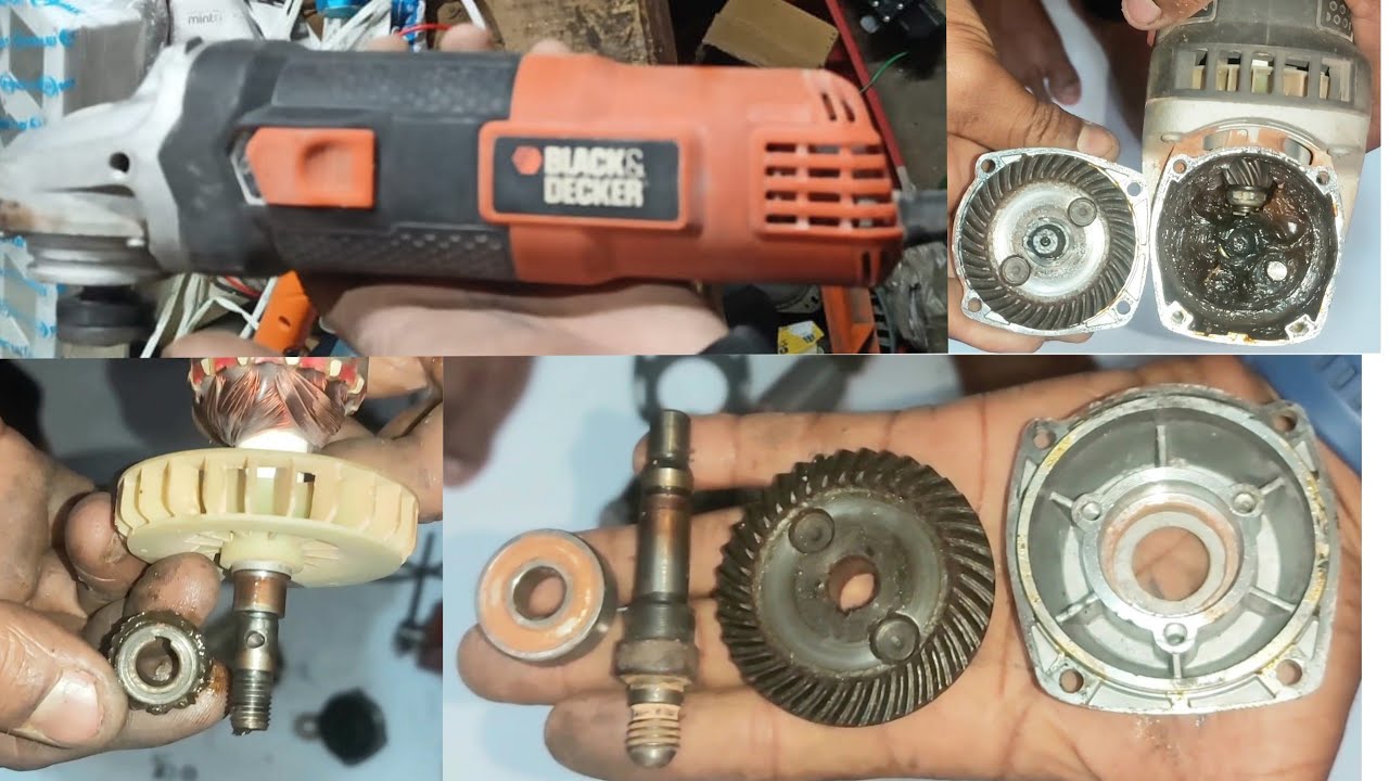 Black & Decker G720R Angle Grinder Machine Repair , Bearing change - 6000/6000/607