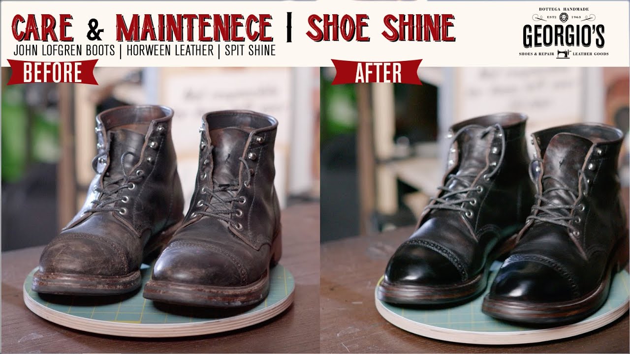 Shoe Care and Maintenance: John Lofgren Boots | Horween Leather | Spit/Mirror Shine | ASMR