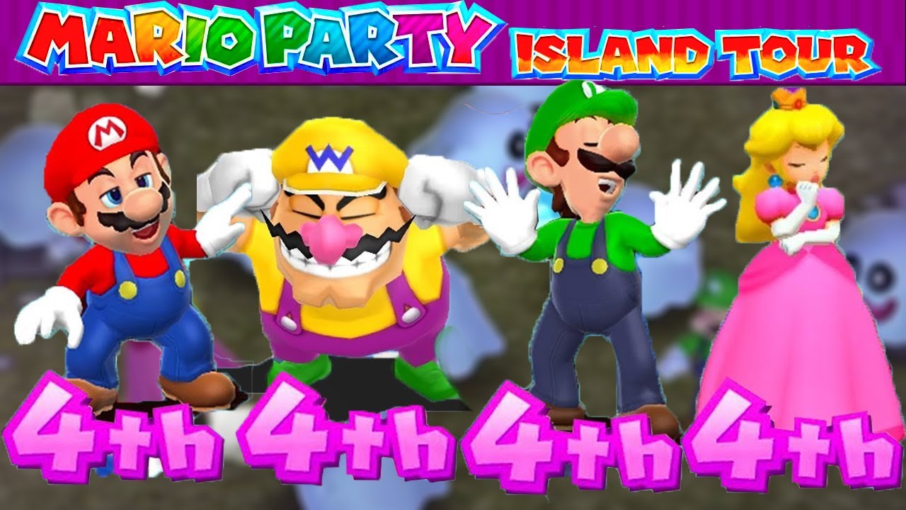 Mario Party Island Tour MiniGames Mario Vs Wario Vs Peach Vs Luigi (Master Difficulty)