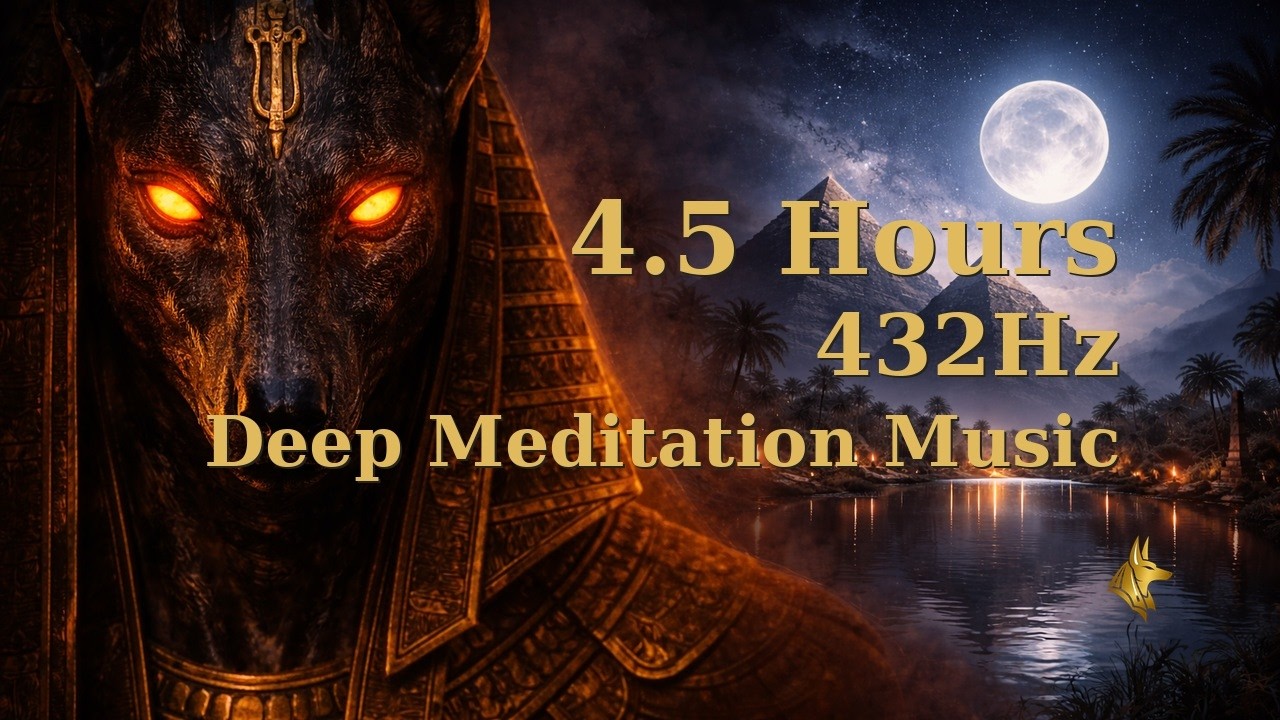 4.5 Hours 432Hz Deep Meditation Music | Dark Egyptian Night Ambient