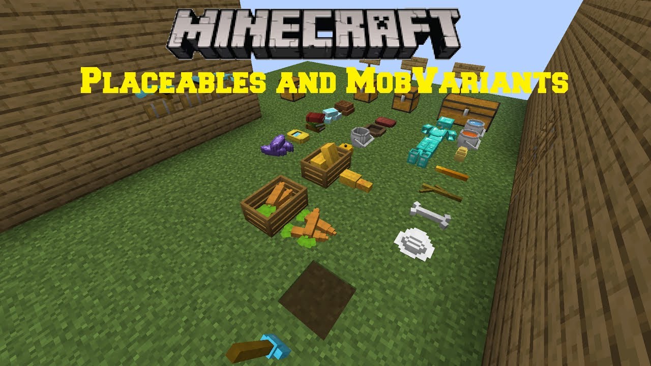 Minecraft: Placeables and Mob Variants Mod Showcase!