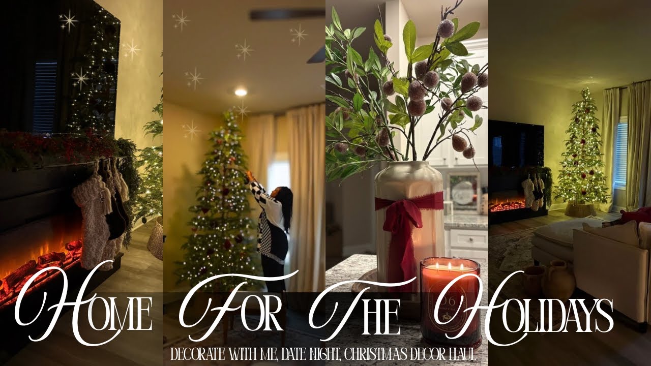 Vlog~Decorate with Me|Christmas Decor Haul+ Cozy Date Night at Home|Home Vlog